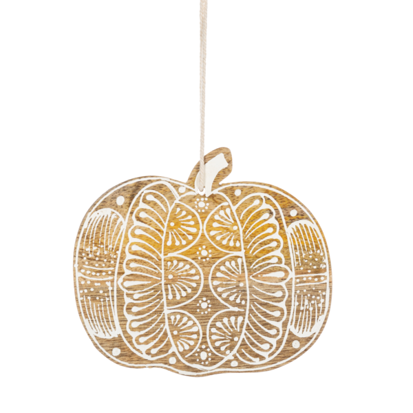 Handpainted Wood Pumpkin Ornament-Assorted, sold seperately