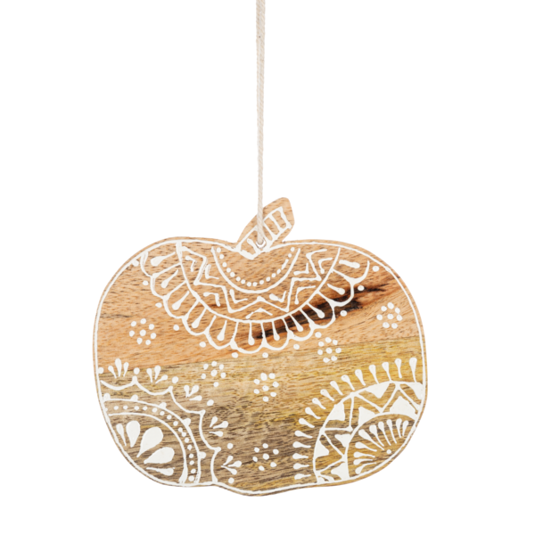 Handpainted Wood Pumpkin Ornament-Assorted, sold seperately