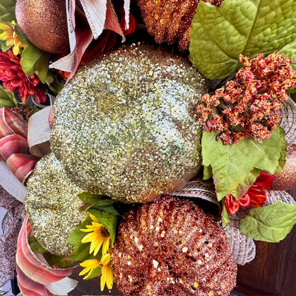 Fall Pumpkin Wreath, Handmade-Custom