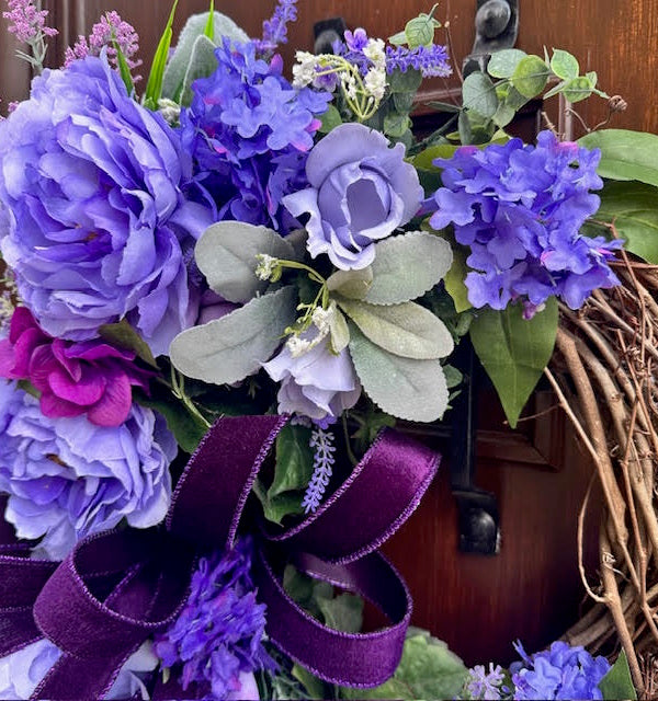 Purple Everyday Grapevine Wreath