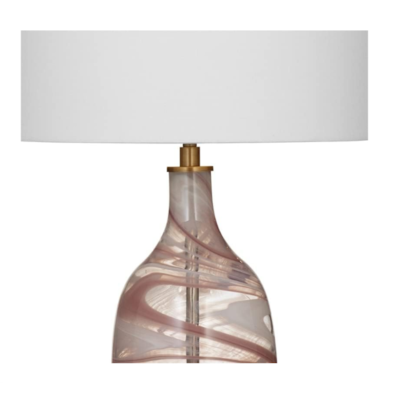 Rosie Table Lamp in Pink Art Glass