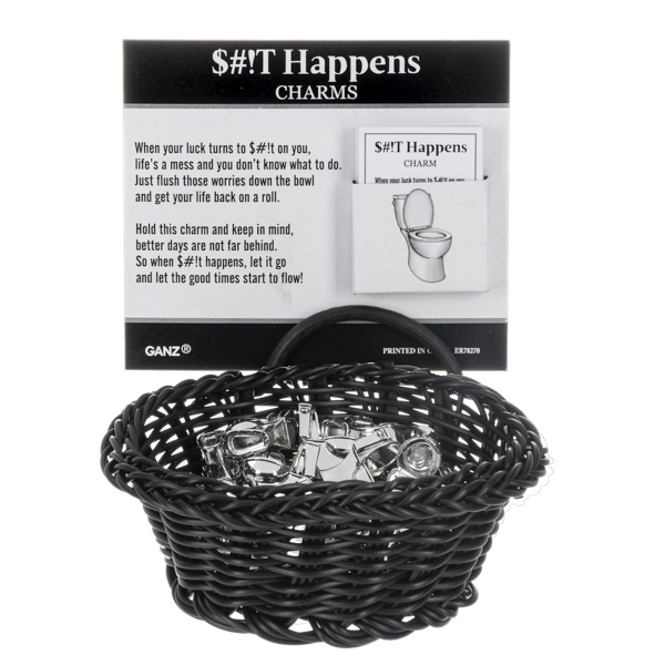 $#!T Happens Charm with Insert Card