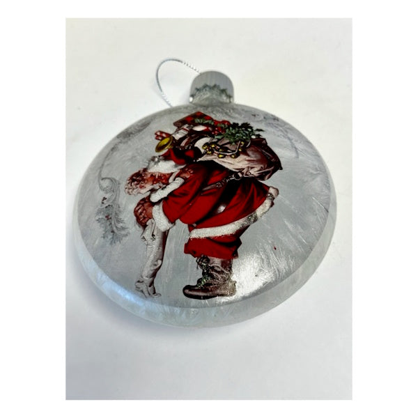 Glass Santa LED Ornament, Assorted