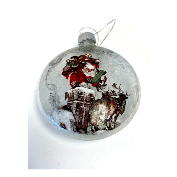 Glass Santa LED Ornament, Assorted