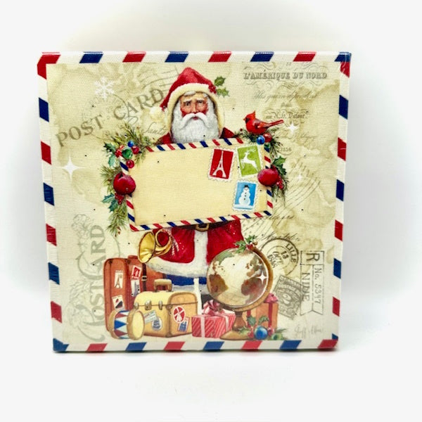 Santa Postcard Lighted Print With Easel Backing