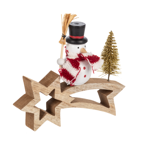 Santa & Snowman on Shooting Star Figurine, each sold seperately