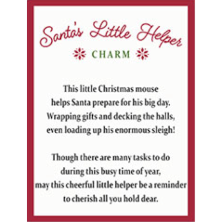 Santa's Little Helper Charm with Insert Card-Assorted Styles, sold separately
