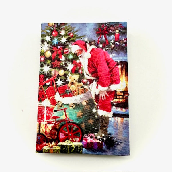 Santa's Toy Bag Lighted Print With Easel Backing