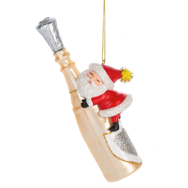 Santa with Champagne Bottle-Assorted Styles, sold separately