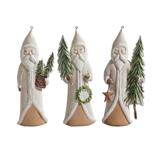 Natural Santa with Tree Ornament-Assorted, sold seperately