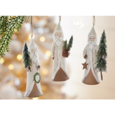 Natural Santa with Tree Ornament-Assorted, sold seperately