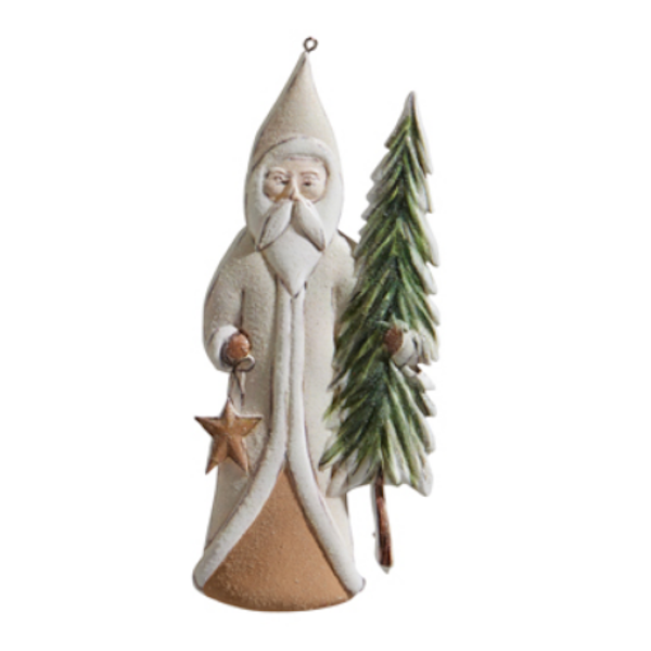 Natural Santa with Tree Ornament-Assorted, sold seperately