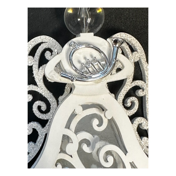 Silver & White Glittered Angel Ornament, sold separately