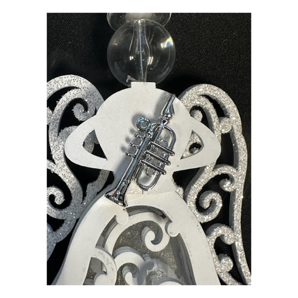 Silver & White Glittered Angel Ornament, sold separately