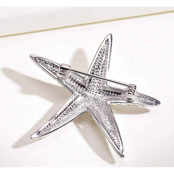 Pearl Starfish Brooch Pin