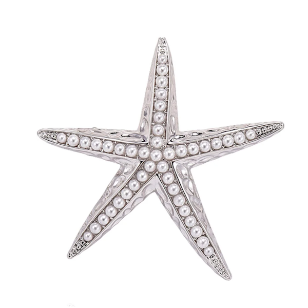 Pearl Starfish Brooch Pin