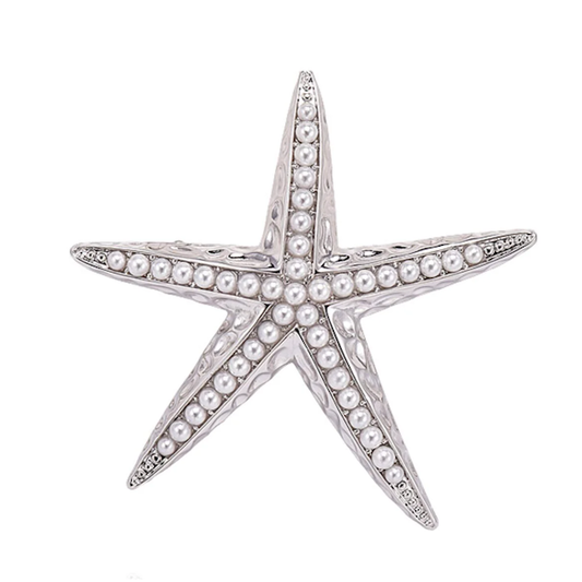 Pearl Starfish Brooch Pin