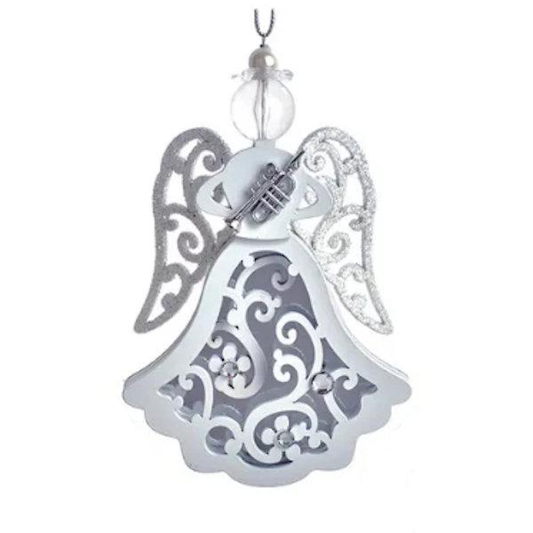 Silver & White Glittered Angel Ornament, sold separately