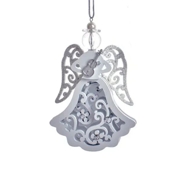 Silver & White Glittered Angel Ornament, sold separately