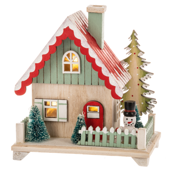 LED Ski Chalet Home Decor, Wood