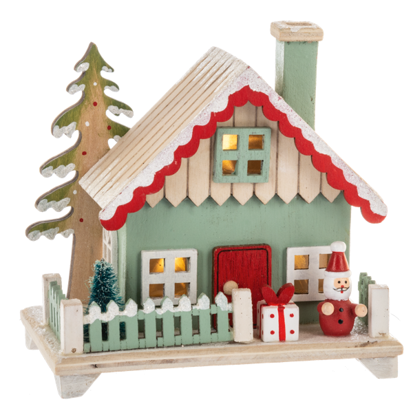 LED Ski Chalet Home Decor, Wood