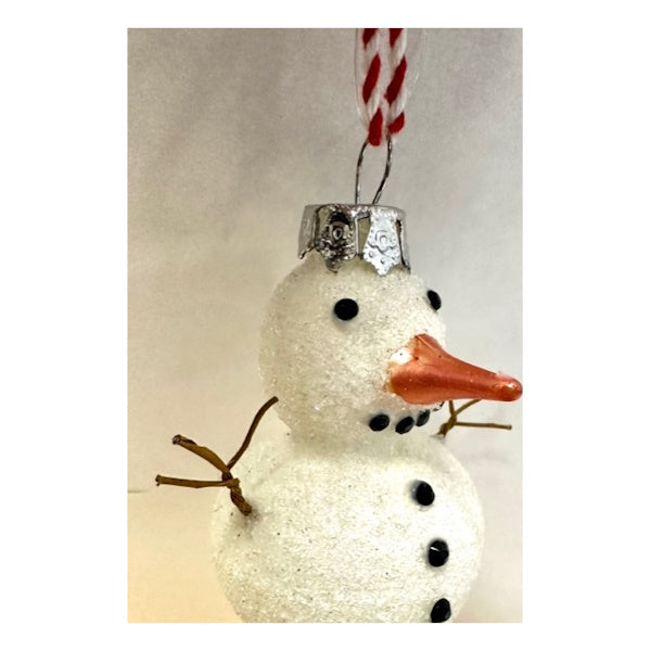 Glass Snowman Ornament with Poseable Limbs