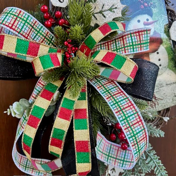 Snowman Grapevine Wreath-Custom Design, Handmade
