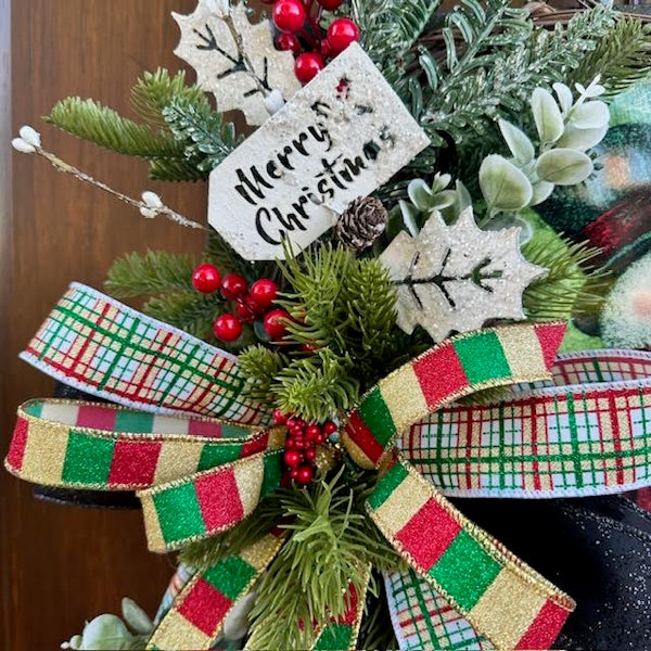 Snowman Grapevine Wreath-Custom Design, Handmade