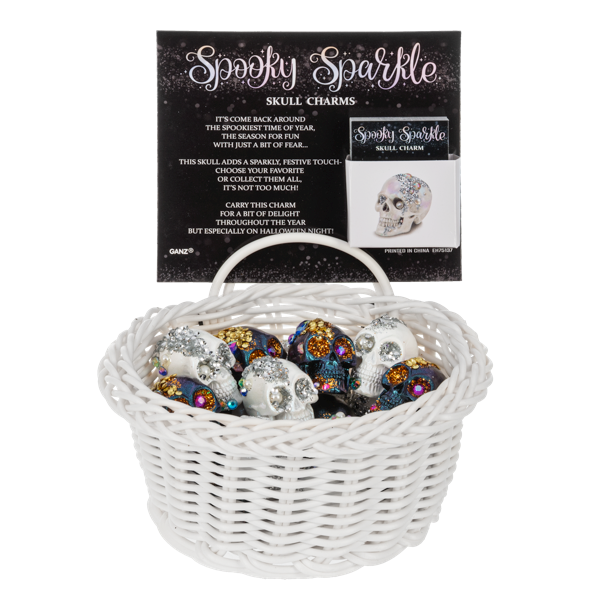 Spooky Sparkle Skull Charm with Insert Card-Assorted, each sold separately