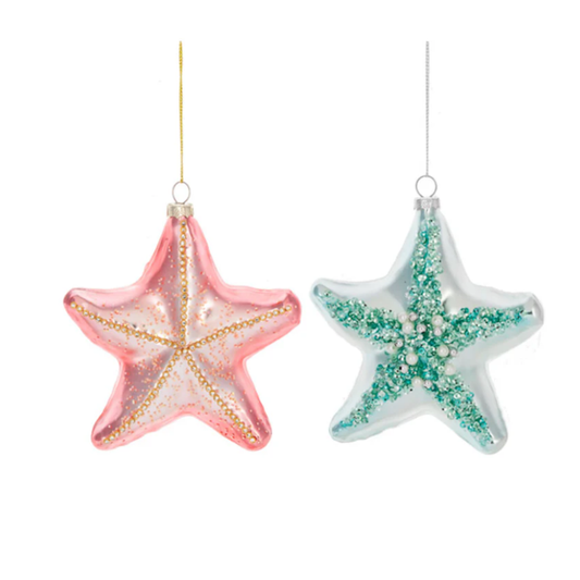 Starfish Glass Ornament-Assorted Colors, sold seperately