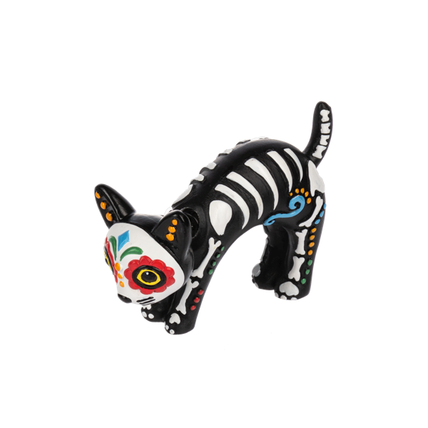 Sugar Skull Cat Figurine-Assorted, each sold separately