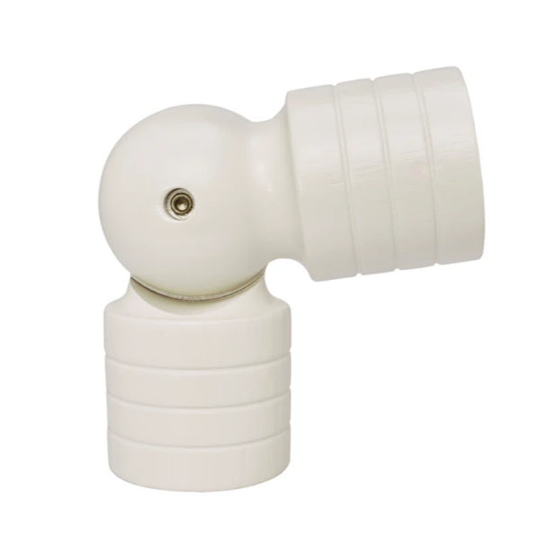 Swivel Socket Joint for 1-3/8" Drapery Rod, White