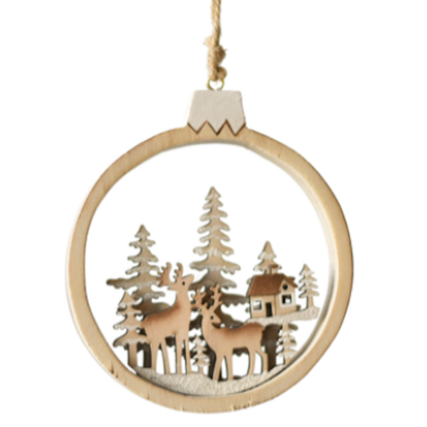 Laser-Cut Tree or Deer Scene Ornament, sold separately