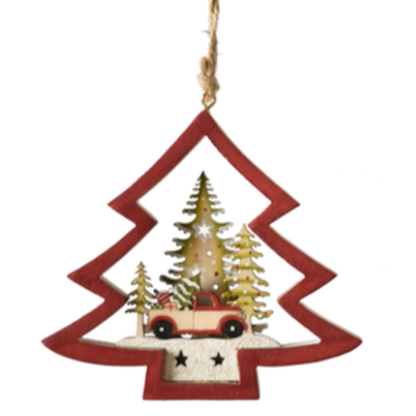 Laser-Cut Tree or Deer Scene Ornament, sold separately