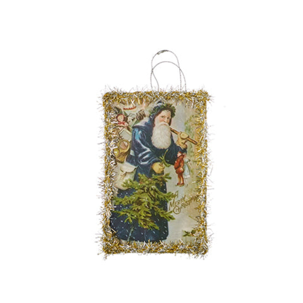 Vintage Santa Postcard Ornament