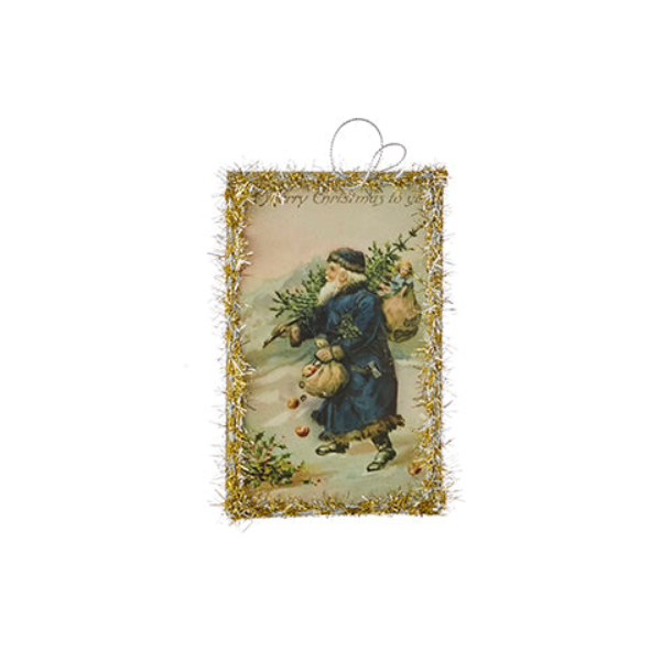 Vintage Santa Postcard Ornament