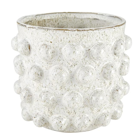 White Dot Pot, Ceramic Planter