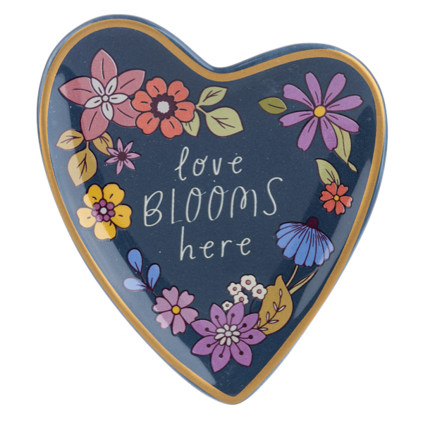 Wildflower Heart Trinket Dish-Assorted, each sold seperately