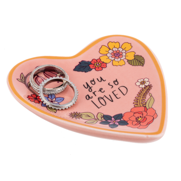 Wildflower Heart Trinket Dish-Assorted, each sold seperately