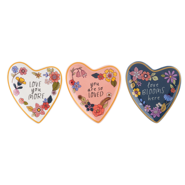 Wildflower Heart Trinket Dish-Assorted, each sold seperately
