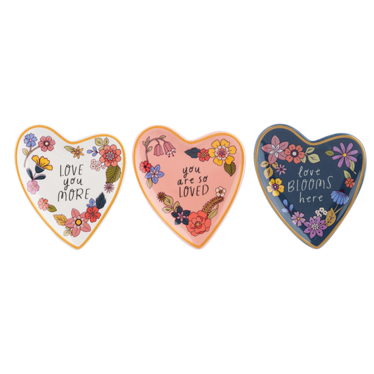Wildflower Heart Trinket Dish-Assorted, each sold seperately