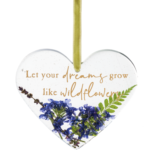 Let Your Dreams Grow Like Wildflowers-Acrylic Heart Ornament