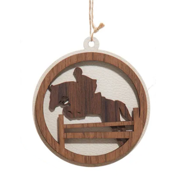 3-Layered Wood Equestrian Disc Ornament-Assorted, sold seperately