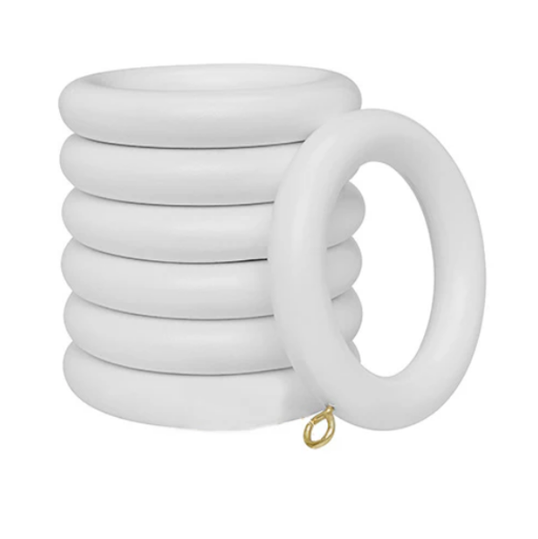 Kirsch 1 3/8" Wood Trends Rings, White