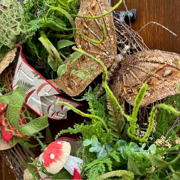 Woodland Mushroom Wreath-Handmade