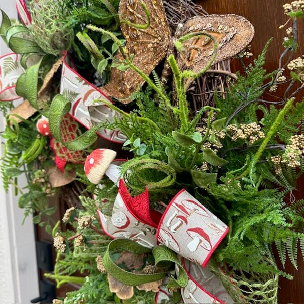 Woodland Mushroom Wreath-Handmade