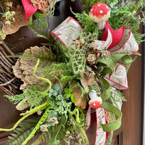 Woodland Mushroom Wreath-Handmade