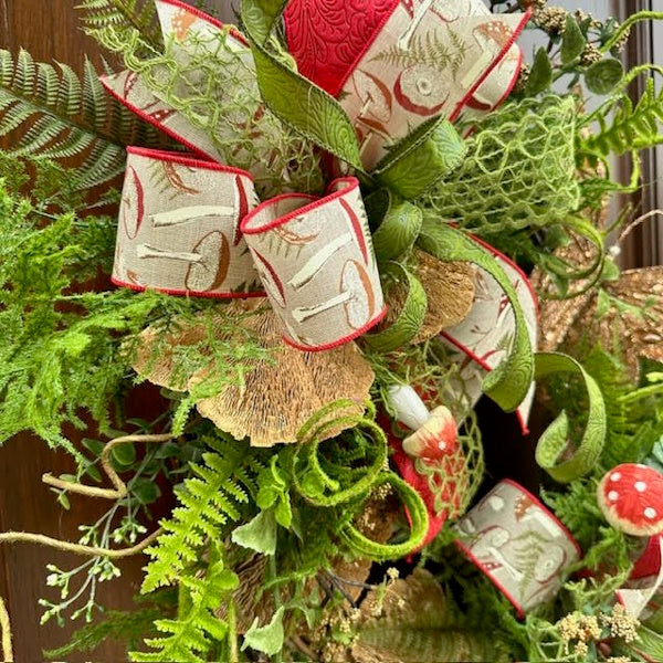 Woodland Mushroom Wreath-Handmade