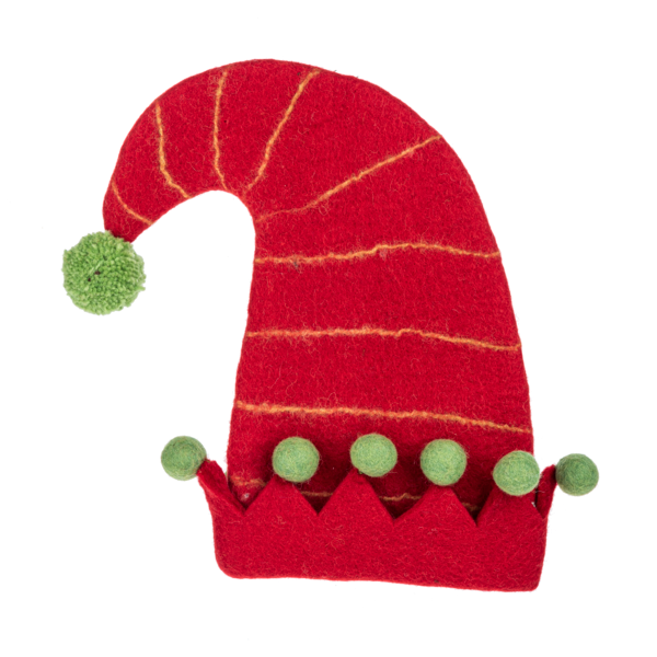 Decorative Wool Holiday Elf Hat, 2 Styles, sold separately