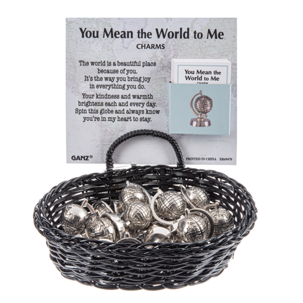 You Mean The World To Me-Spinning Charm, Includes Insert Card